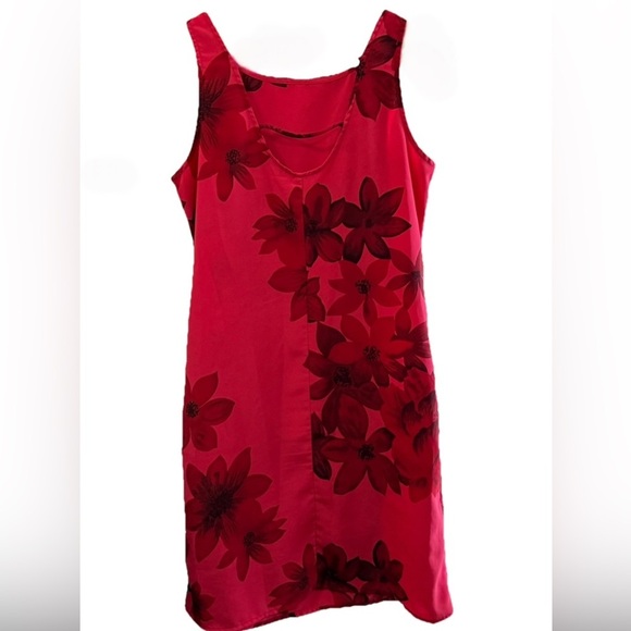 Floral Red Sleeveless Dress - Picture 2 of 2